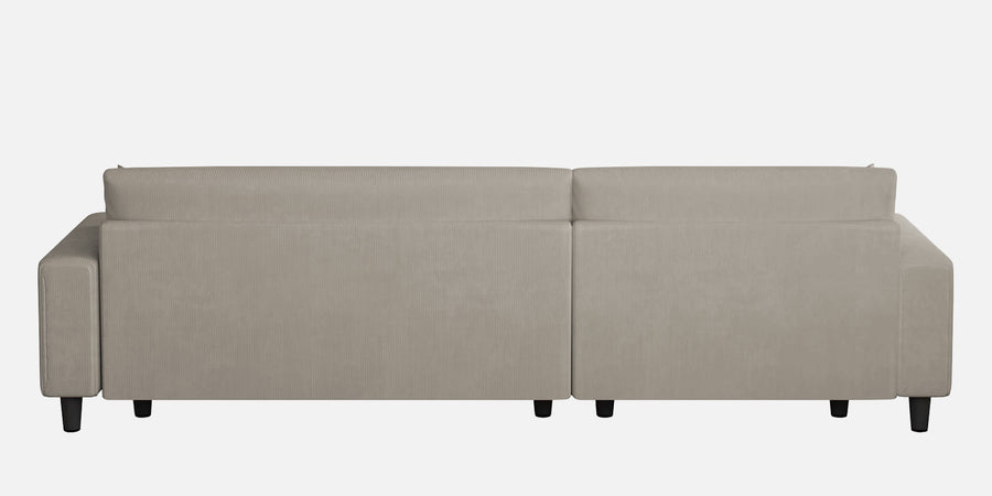 Peach Fabric Rhs 6 Seater Sofa Cum Bed With Storage In Ash Grey Colour - Febonic Living