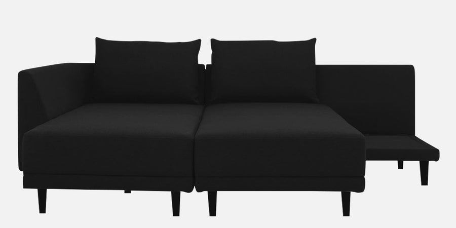 Ira Fabric Rhs 6 Seater Convertible Sofa Cum Bed In Zed Black Colour - Febonic Living