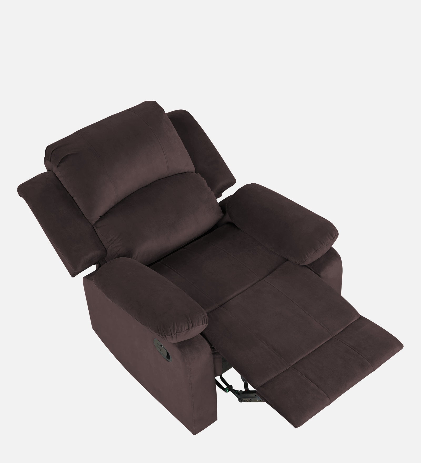 Henry Velvet Manual 1 Seater Recliner In Mocha Brown Colour