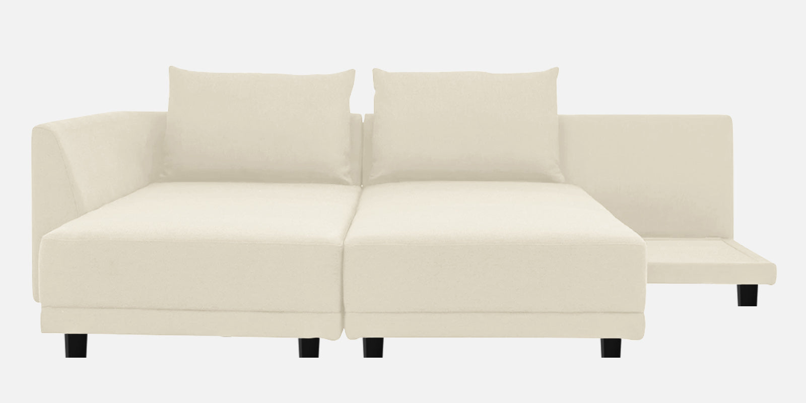 Ira Fabric RHS 6 Seater Sofa Cum Bed In Ivory Cream Colour