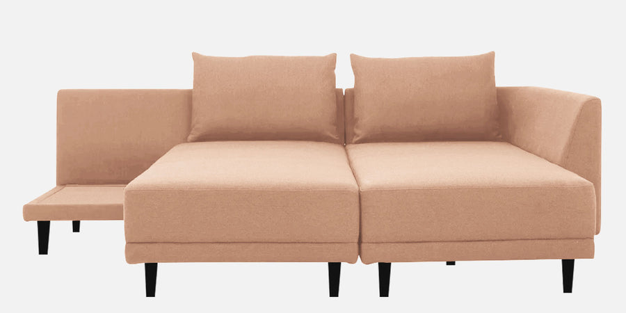 Ira Fabric Lhs 6 Seater Convertible Sofa Cum Bed In Cosmic Beige Colour - Febonic Living