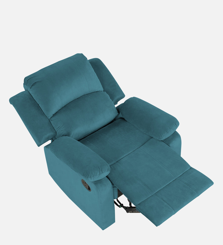 Lexi Fabric 1 Seater Motorized Recliner In Aqua Blue Colour - Febonic Living