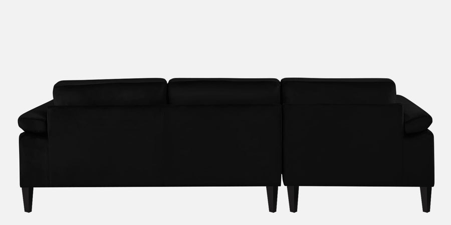 Vegas Velvet Rhs Sectional Sofa 3 Lounger In Adam Black Colour - Febonic Living