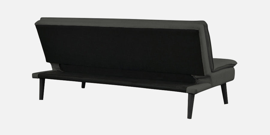 Toner Fabric 3 Seater Convertible Sofa Cum Bed In Charcoal Grey Colour - Febonic Living