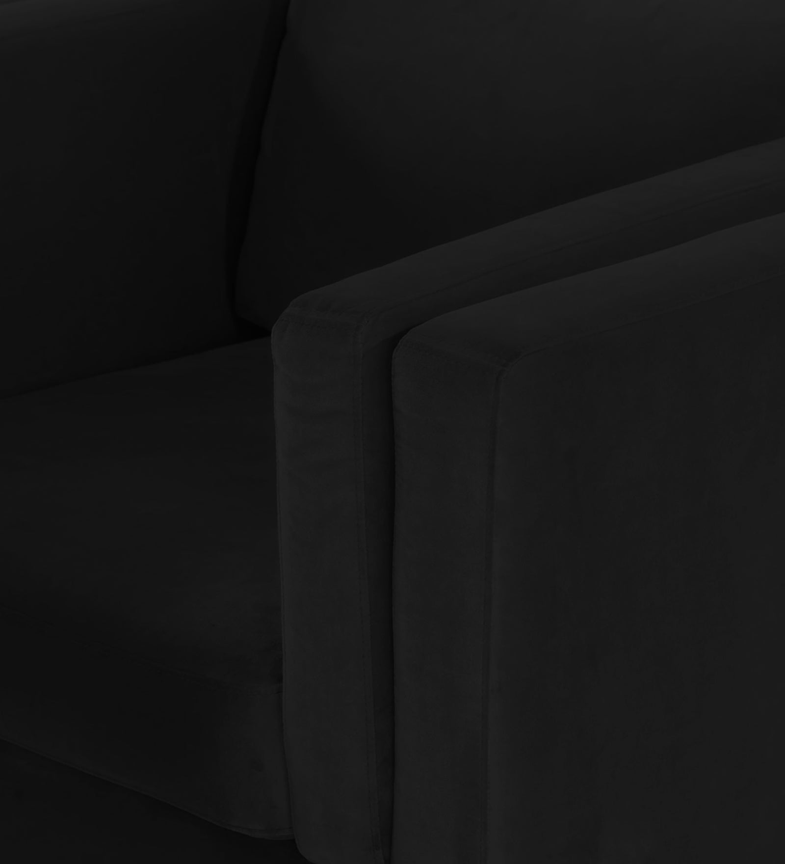 Jasper Velvet 1 Seater Sofa in Adam Black Colour