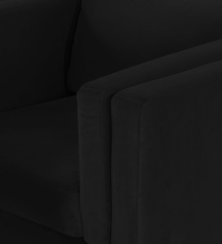 Jasper Velvet 1 Seater Sofa In Adam Black Colour - Febonic Living