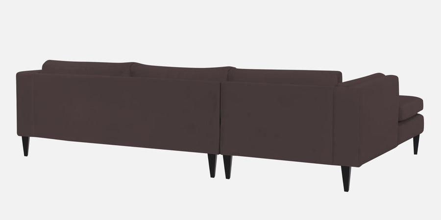 Jasper Velvet Lhs Sectional Sofa 3 Lounger In Mocha Brown Colour - Febonic Living