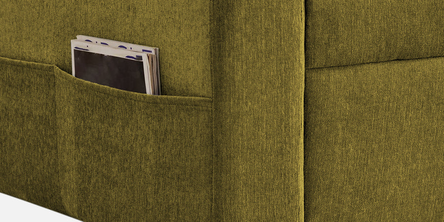 Kara Fabric 3 Seater Pull Out Sofa Cum Bed In Parrot Green Colour - Febonic Living