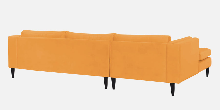 Jasper Velvet Lhs Sectional Sofa 3 Lounger In Tangerine Orange Colour - Febonic Living