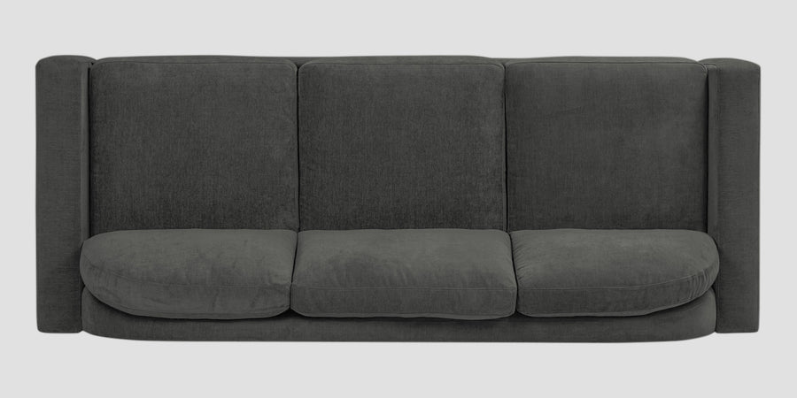 Dara Fabric 3 Seater Sofa In Charcoal Grey Colour - Febonic Living