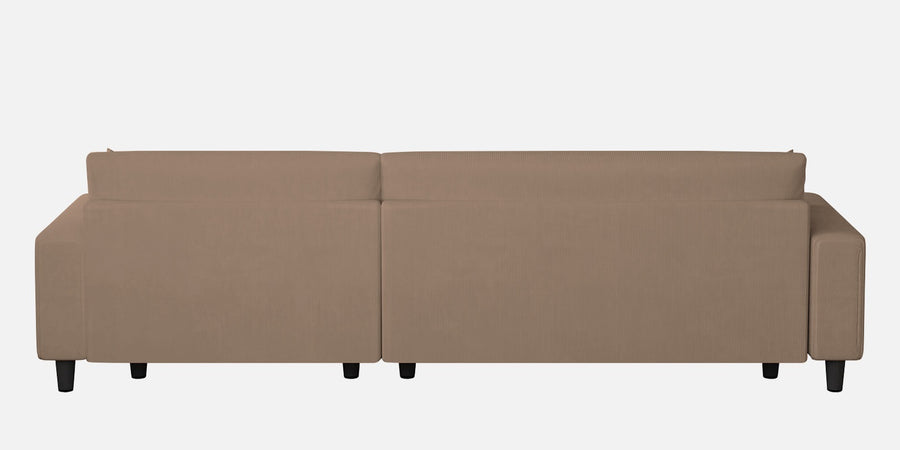 Peach Fabric Lhs 6 Seater Sofa Cum Bed With Storage In Cookie Beige Colour - Febonic Living