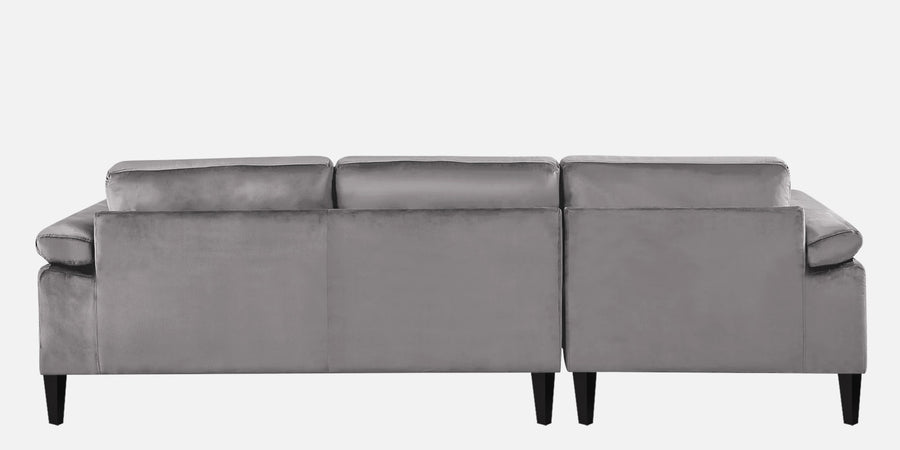 Vegas Velvet Rhs Sectional Sofa 3 Lounger In Concrete Grey Colour - Febonic Living