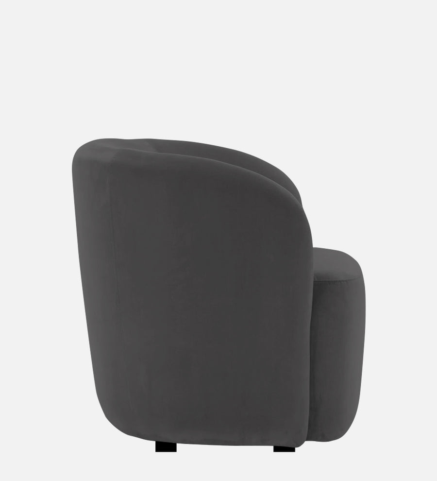 Lucky Velvet Lounge Chair In Davy Grey Colour - Febonic Living