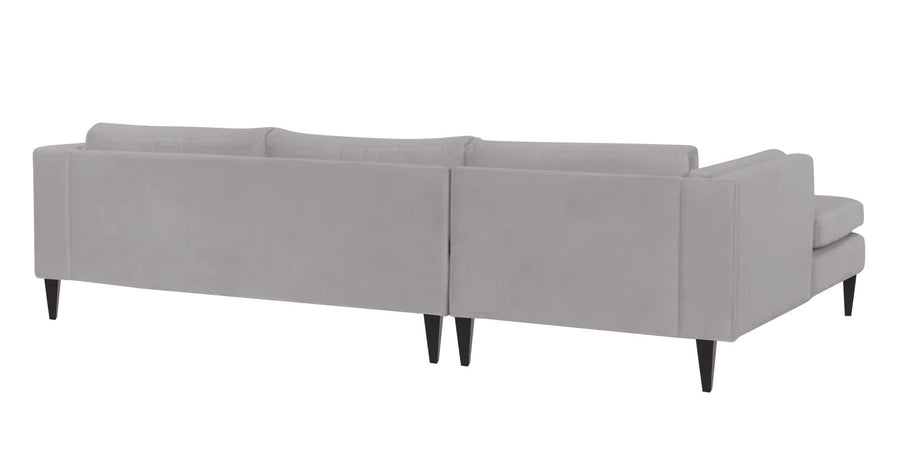 Jasper Velvet Lhs Sectional Sofa 3 Lounger In Concrete Grey Colour - Febonic Living