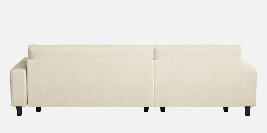 Peach Fabric Rhs 6 Seater Sofa Cum Bed With Storage In Ivory Cream Colour - Febonic Living