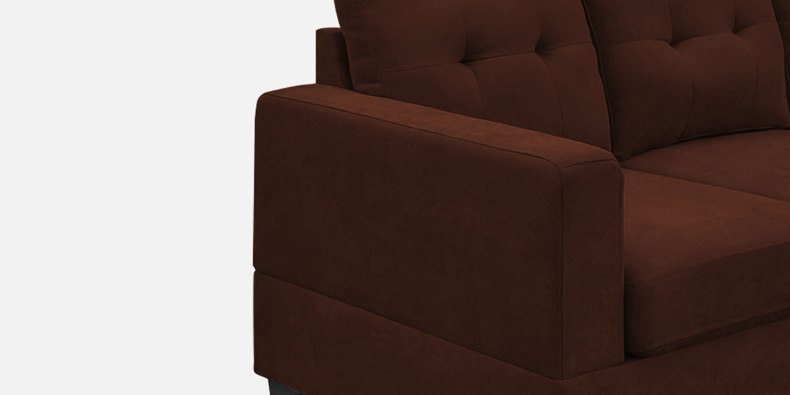 Thomas Fabric LHS Sectional Sofa (3+Lounger) in Coffee Brown Colour