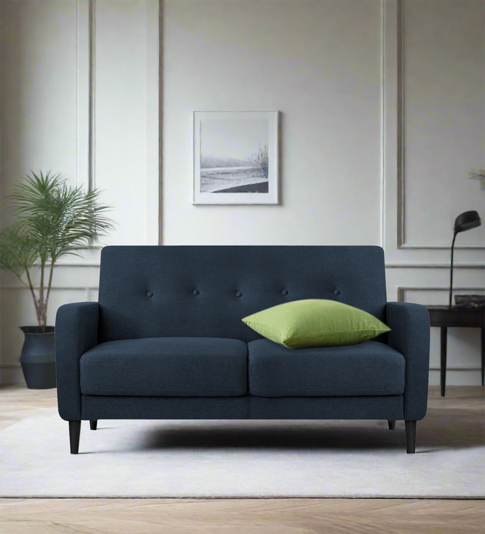 Marq Fabric 2 Seater Sofa in Denim Blue Colour
