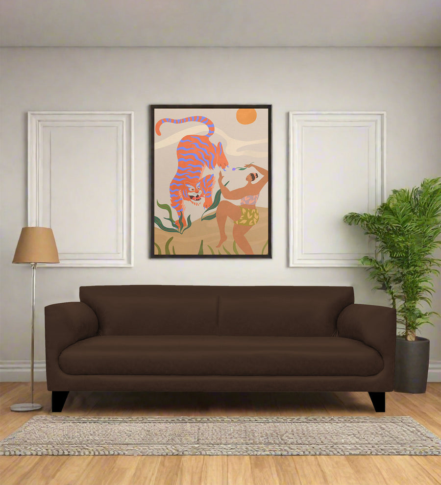 Convi 3 Seater Leatherette Sofa - Carob Brown by Febonic Living
