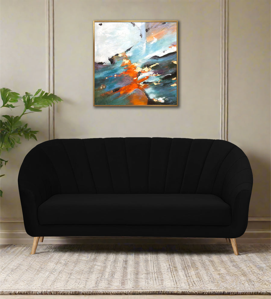 Kaylee 3 Seater Velvet Sofa - Adam Black by Febonic Living