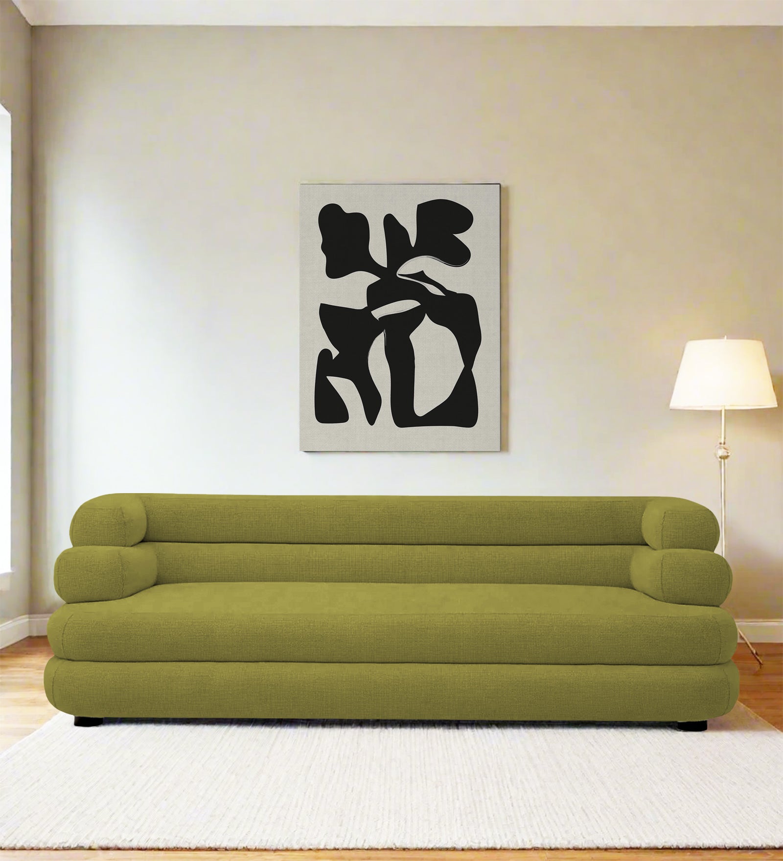 Wener Fabric 3 Seater Sofa in Kelly Green Colour