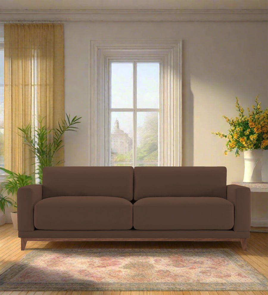 Esha 3 Seater Fabric Sofa - Ash Brown by Febonic Living