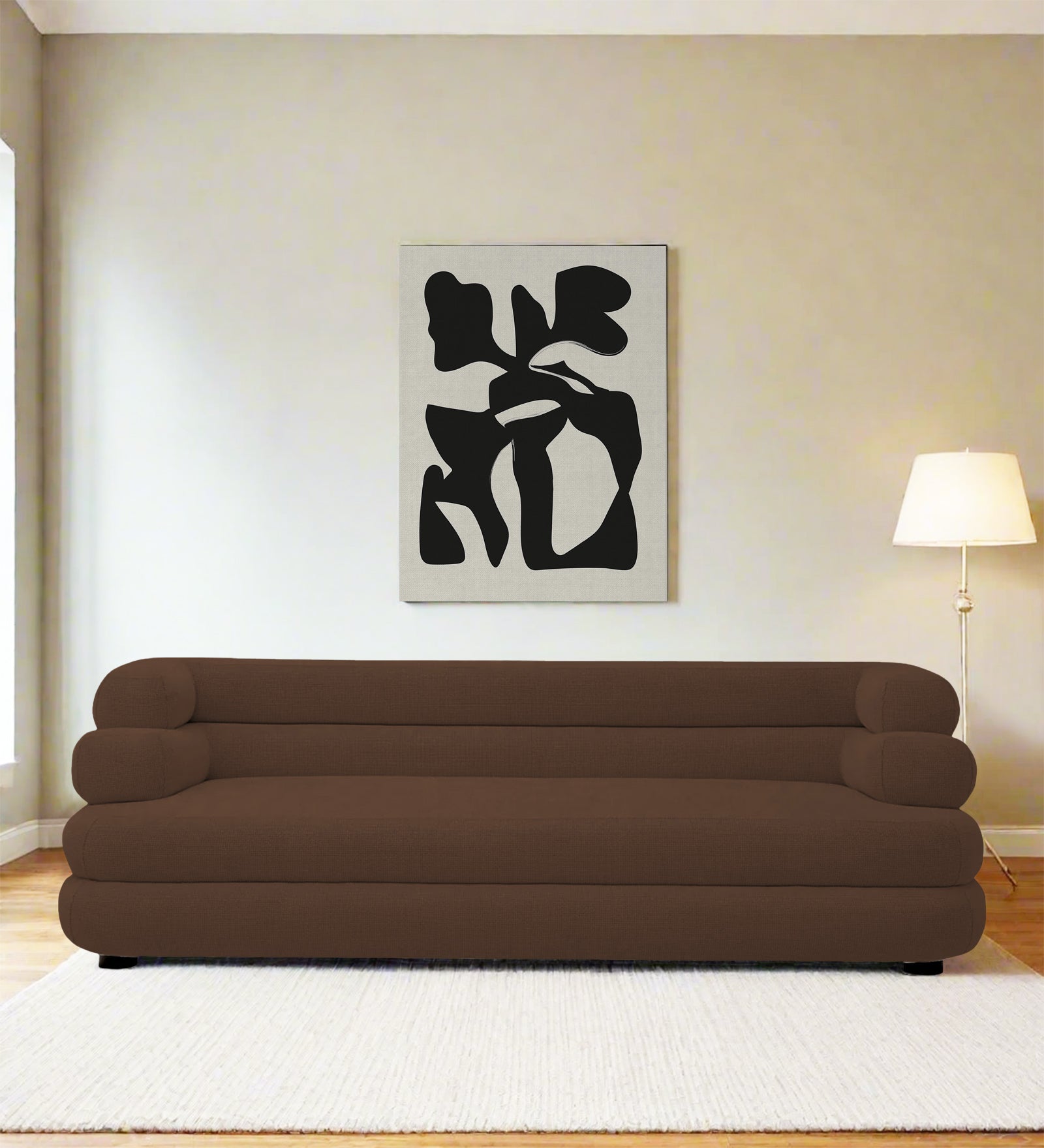 Wener Fabric 3 Seater Sofa in Ash Brown Colour