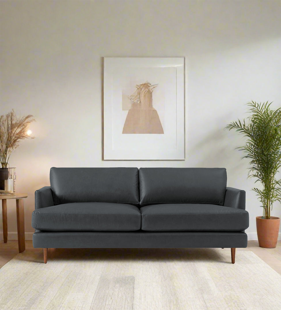 Sterio  2 Seater Leatherette Sofa - Pepper Grey by Febonic Living