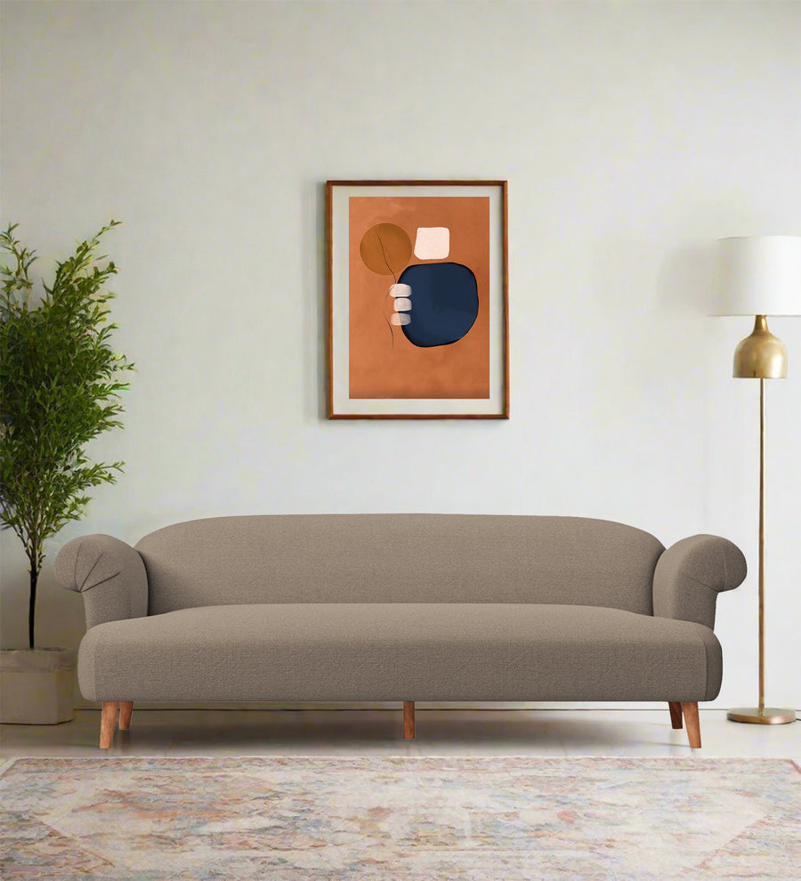 Barber 3 Seater Fabric Sofa - Hazel Beige by Febonic Living