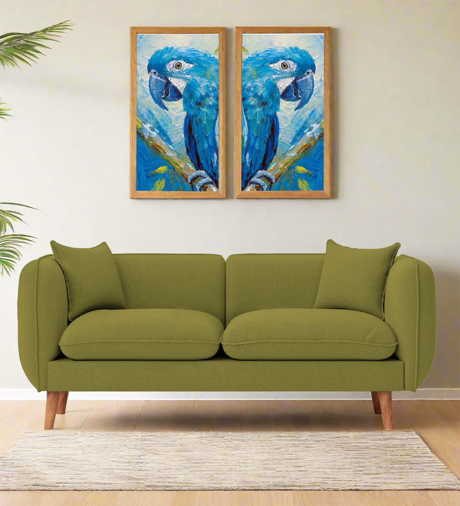 Reva Fabric 2 Seater Sofa In Kelly Green Colour - Febonic Living