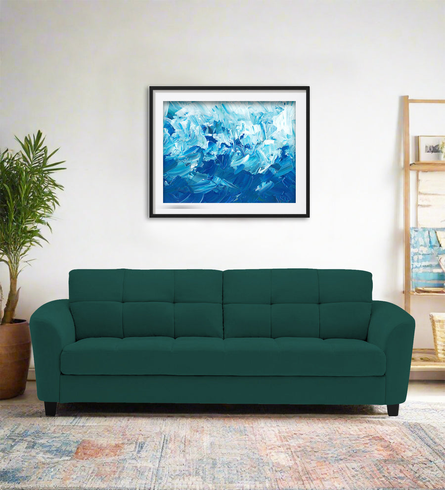 Mulan 3 Seater Fabric Sofa - Sage Green by Febonic Living