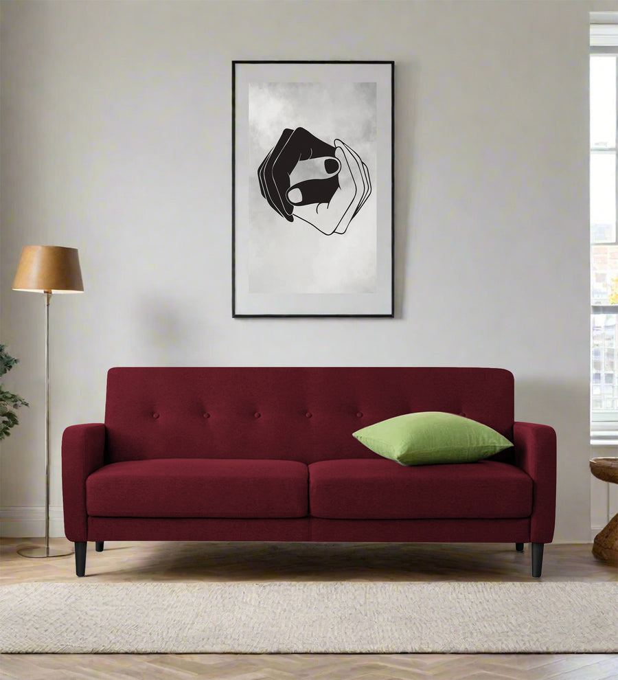Marq 3 Seater Fabric Sofa - Blood Maroon by Febonic Living