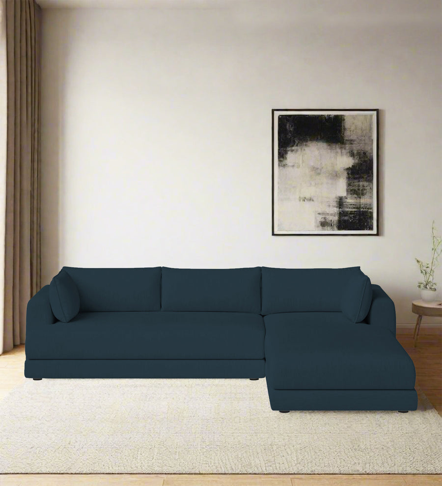 Ziggy  LHS  (3+Lounger) Fabric Sectional Sofa - Cool Blue by Febonic Living