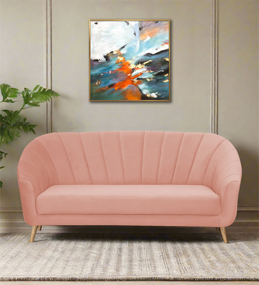 Kaylee 3 Seater Velvet Sofa - Blush Pink by Febonic Living