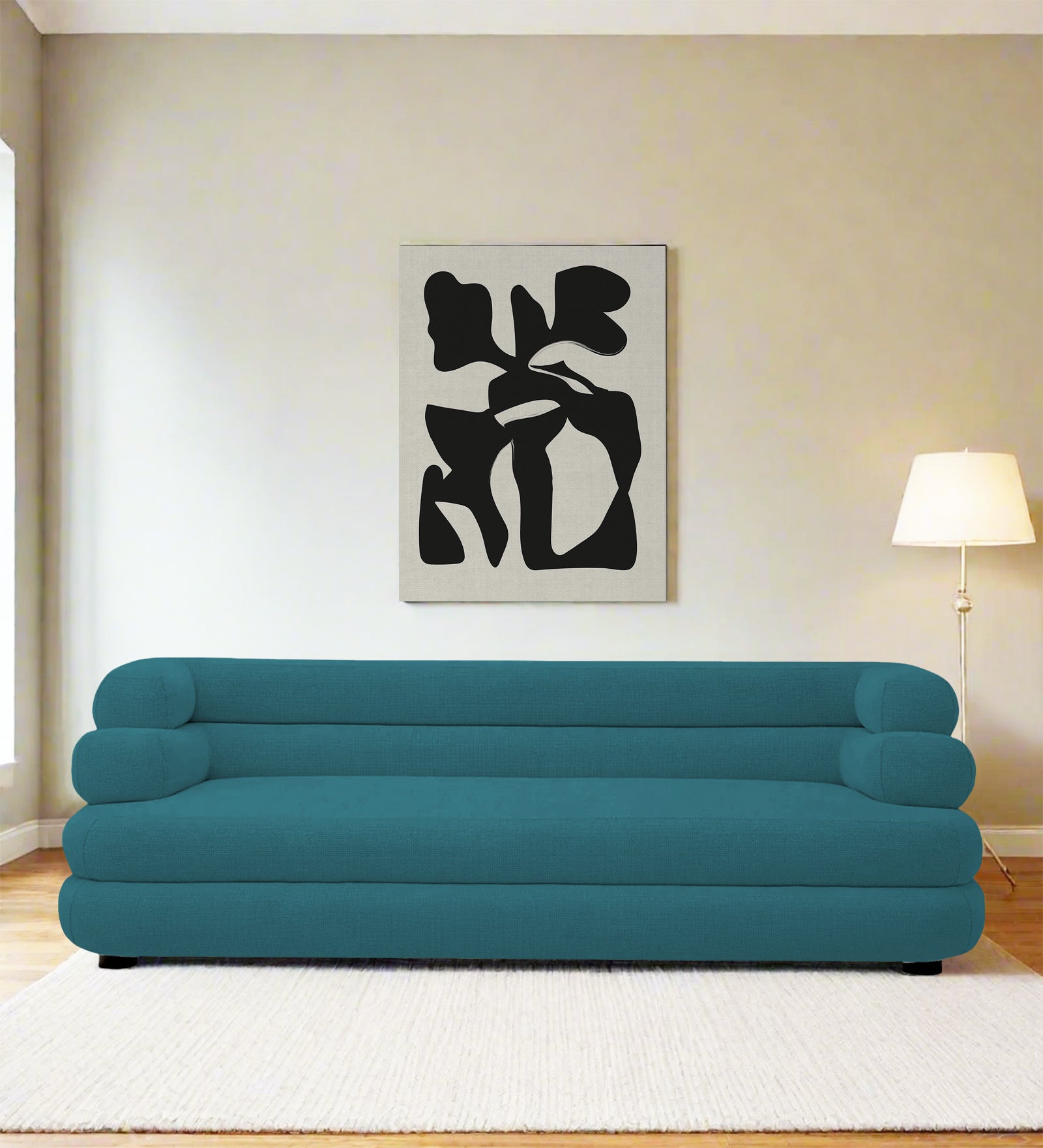 Wener Fabric 3 Seater Sofa in Water Blue Colour