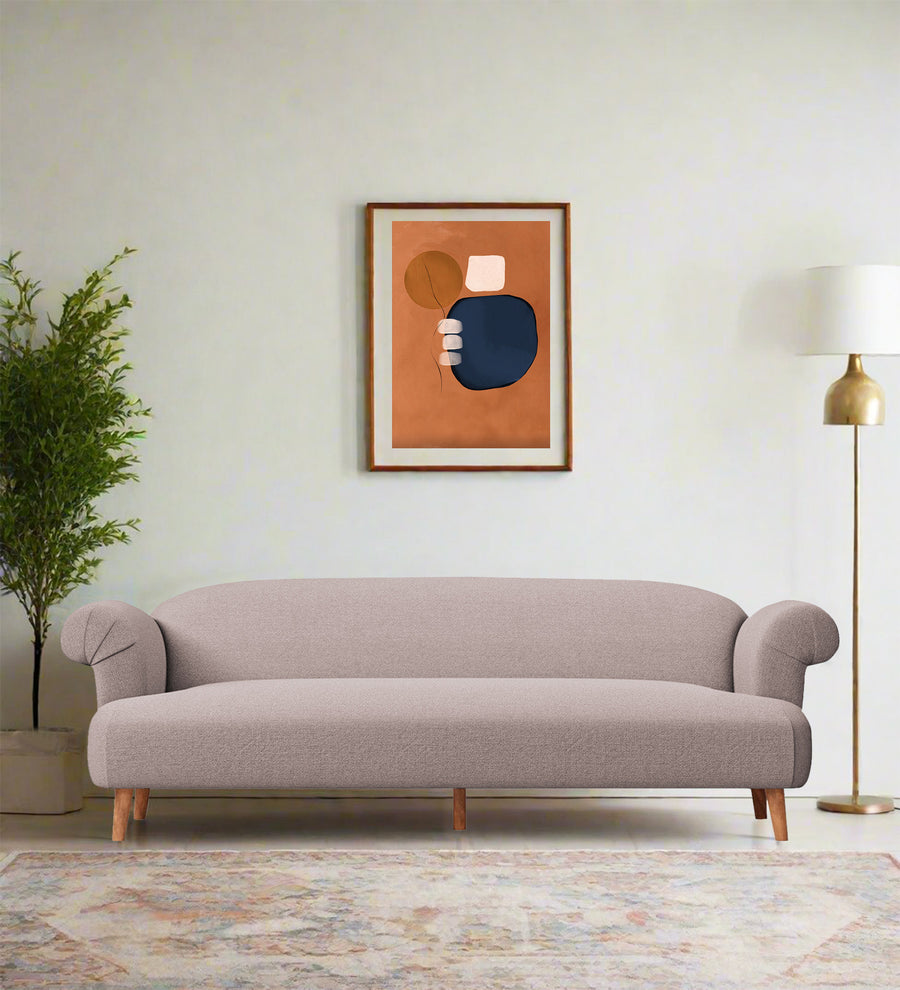 Barber 3 Seater Fabric Sofa - Almond Beige by Febonic Living
