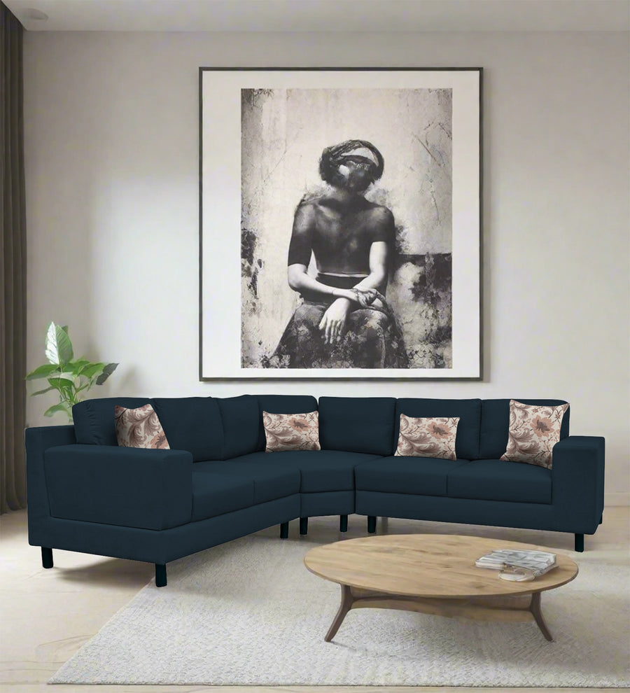 Betty  6 Seater LHS Corner sofa Fabric Sofa - Cool Blue by Febonic Living