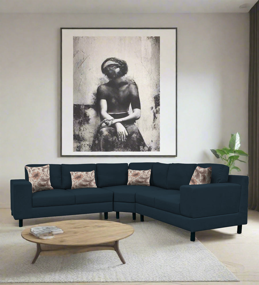 Betty  6 Seater RHS Corner Fabric Sofa - Cool Blue by Febonic Living