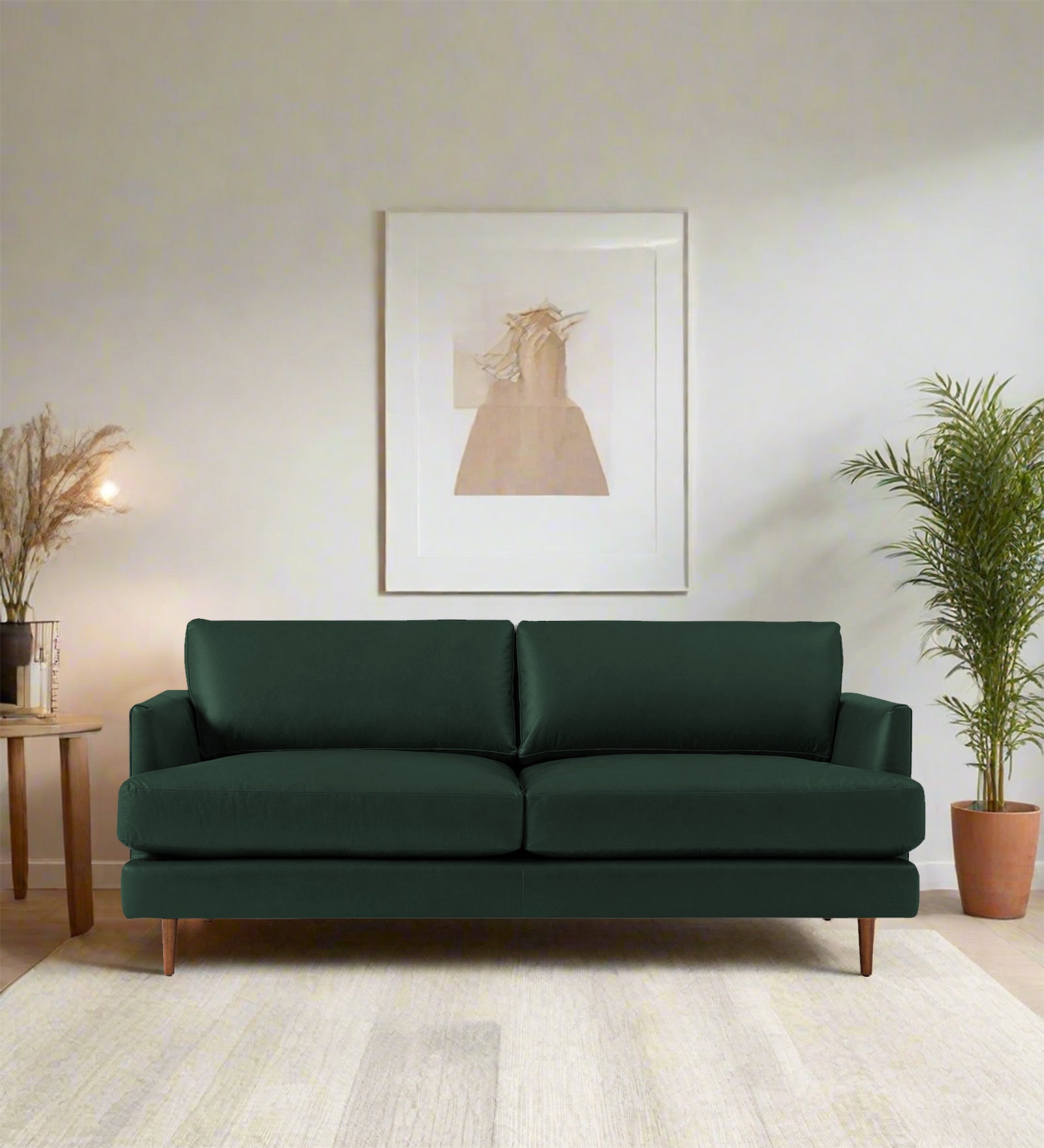 Sterio Leatherette 2 Seater Sofa In Basil Green Colour - Febonic Living