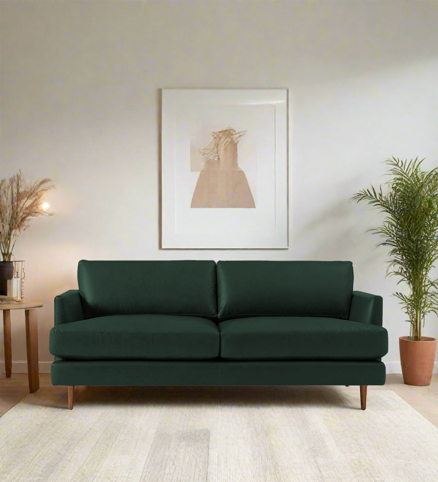Sterio  2 Seater Leatherette Sofa - Basil Green by Febonic Living