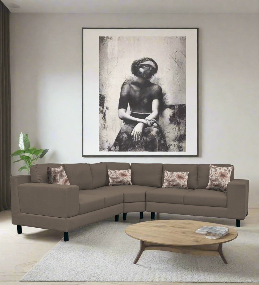 Betty  6 Seater LHS Corner sofa Fabric Sofa - Hazel Beige by Febonic Living
