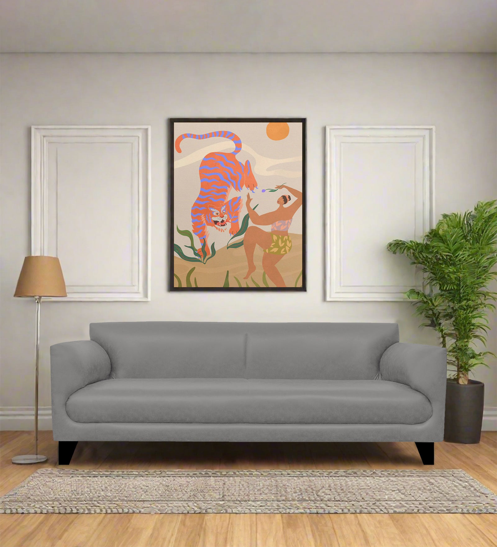 Convi Leatherette 3 Seater Sofa in Dim Grey Colour