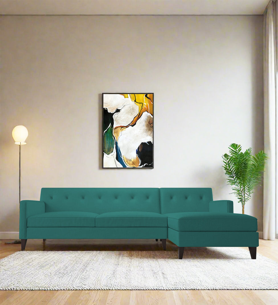 Miller  LHS  (3+Lounger) Fabric Sectional Sofa - Sea Green by Febonic Living