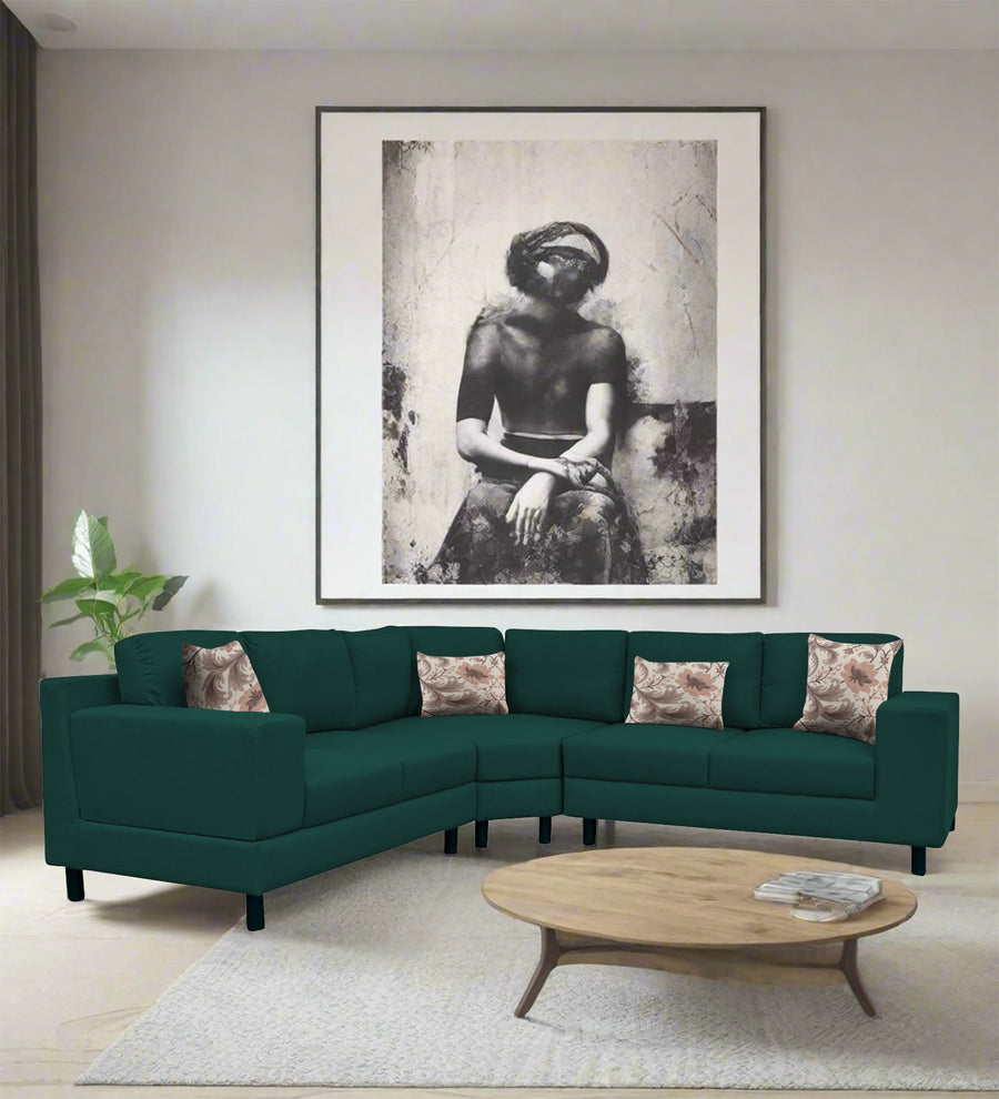 Betty  6 Seater LHS Corner sofa Fabric Sofa - Sage Green by Febonic Living