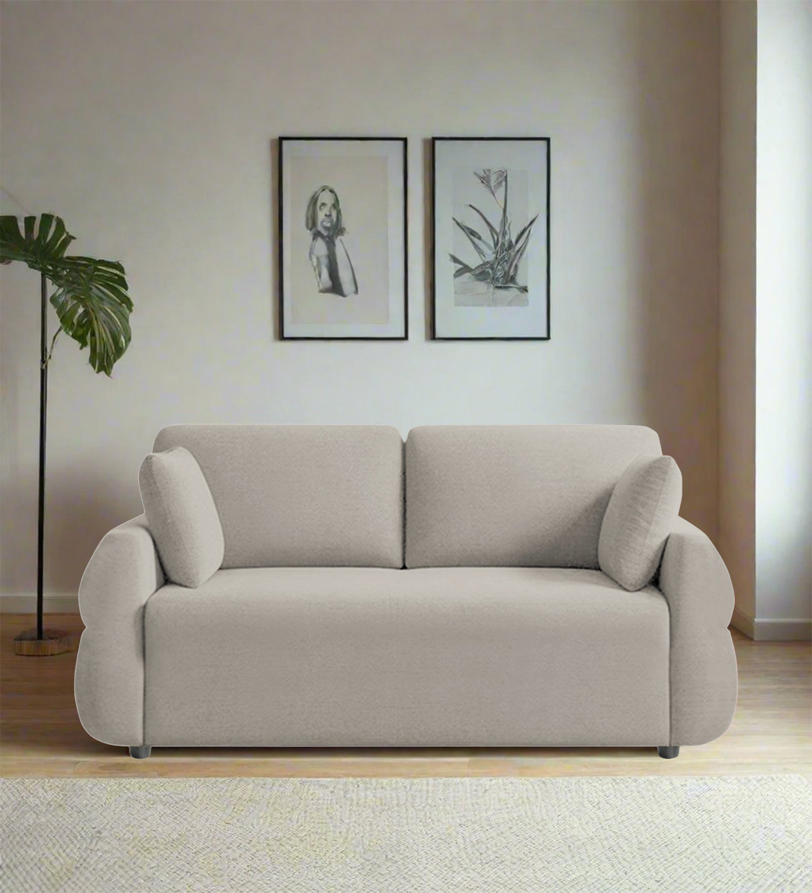 Jack Fabric 2 Seater Sofa In Ash Grey Colour