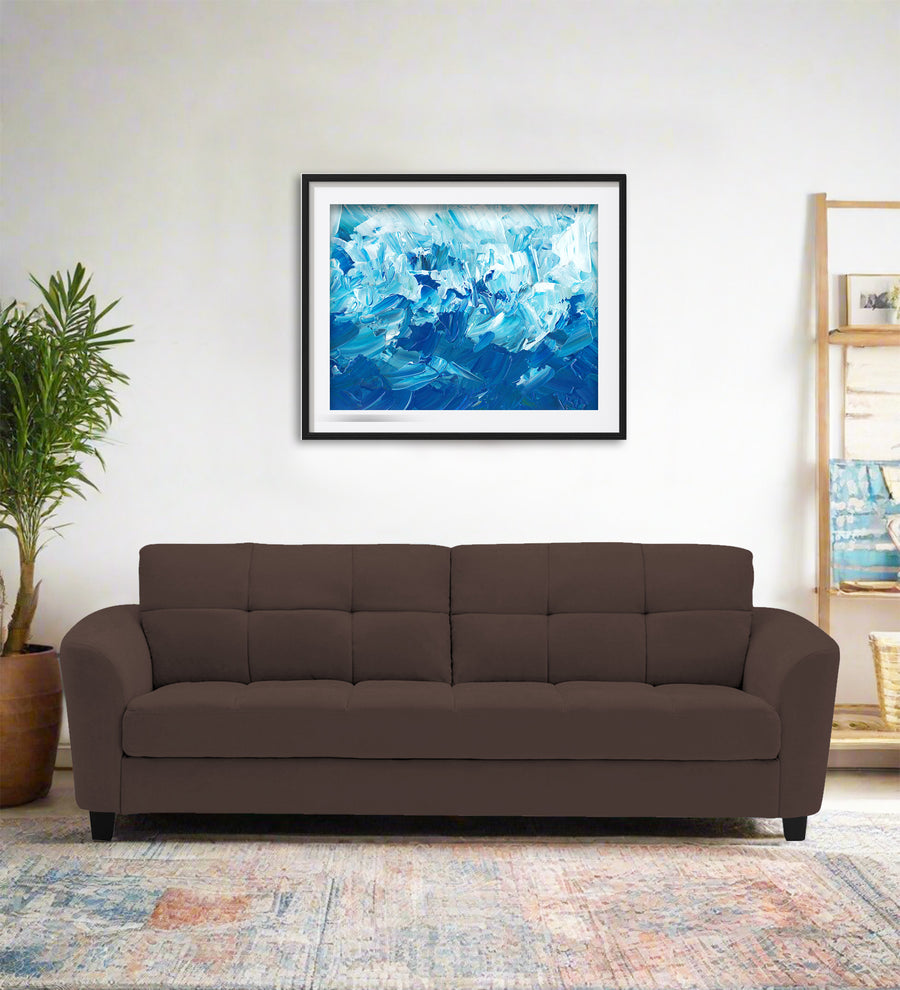 Mulan 3 Seater Fabric Sofa - Caramel Brown by Febonic Living