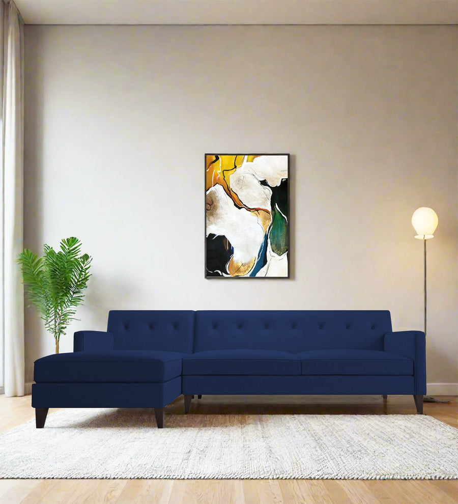 Miller  RHS  (3+Lounger) Fabric Sectional Sofa - Royal Blue by Febonic Living