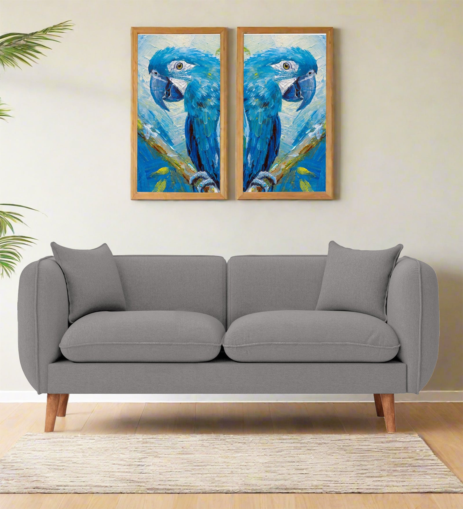 Reva Fabric 2 Seater Sofa In Silver Grey Colour - Febonic Living