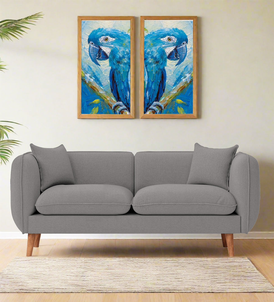 Reva  2 Seater Fabric Sofa - Silver Grey by Febonic Living