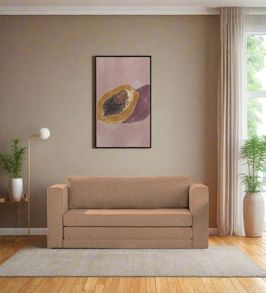 Kenia  3 Seater Foldable  Cum Bed Fabric Sofa - Cosmic Beige by Febonic Living