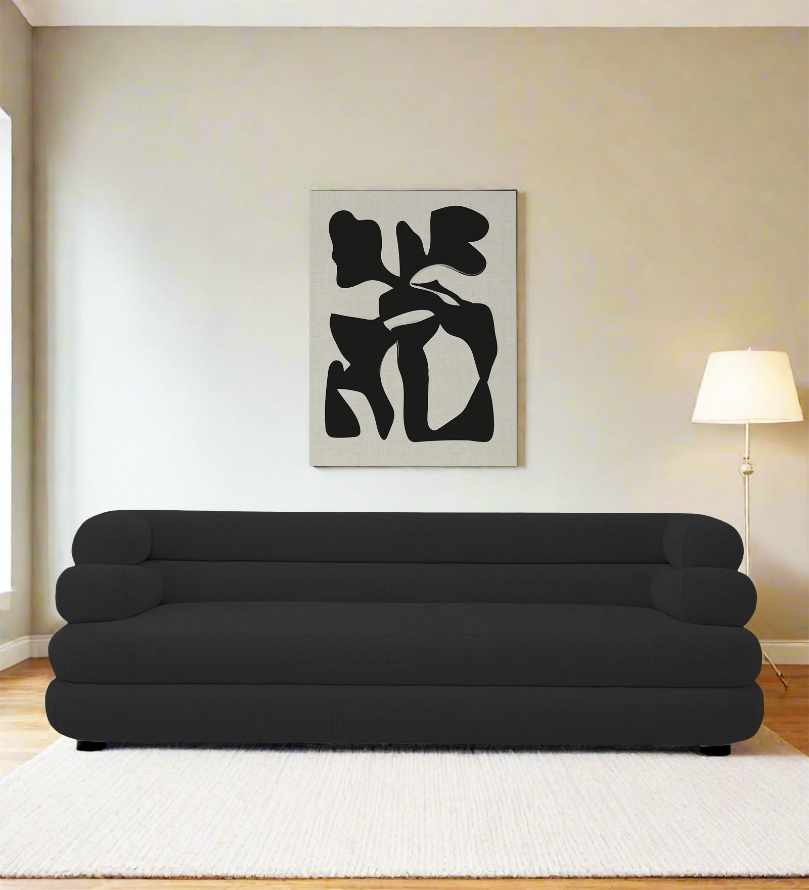 Wener Fabric 3 Seater Sofa in Bitter Black Colour